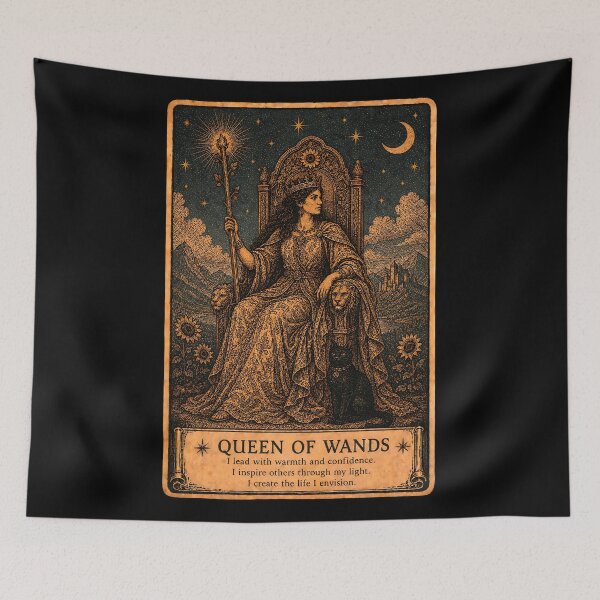 Item preview, Queen of Wands Tarot Card - Confidence, Passion & Personal Power designed and sold by ArcanaAbsolute.