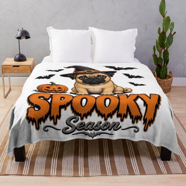 Item preview, Spooky Season Witch Pug Halloween Art designed and sold by TshirtsOnline-.