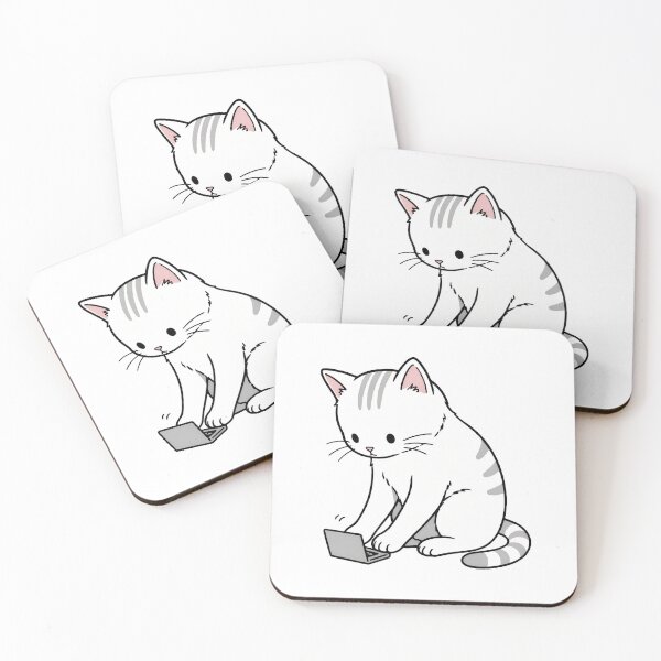Item preview, Cute Kitten Typing on Laptop Illustration designed and sold by SoyLamderma.