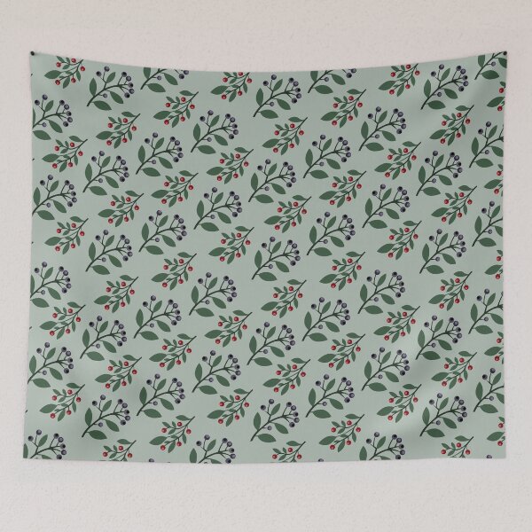 Item preview, Botanical Woodland Berries and Green Leaves Seamless Pattern designed and sold by ElenMart.