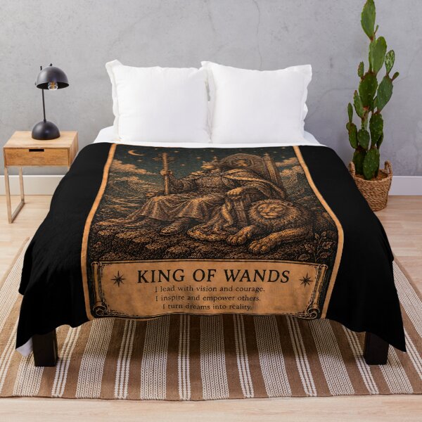 Item preview, King of Wands Tarot Card - Leadership, Vision & Ambition Art designed and sold by ArcanaAbsolute.