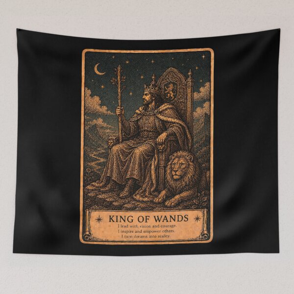 Item preview, King of Wands Tarot Card - Leadership, Vision & Ambition Art designed and sold by ArcanaAbsolute.