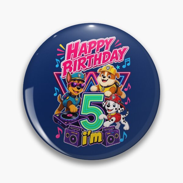 Item preview, Happy 5th Birthday Pup Crew designed and sold by MerakiByElodie.