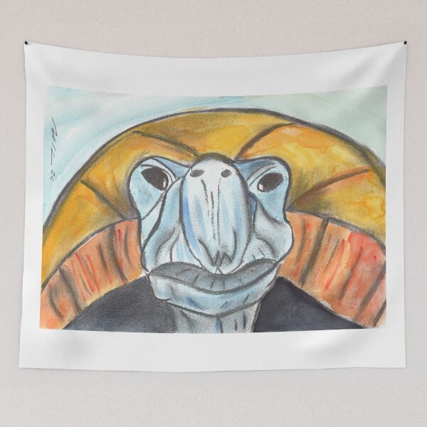 Item preview, Methusalem Tortoise, Blue, Charcoal & Watercolour designed and sold by Anke‘s Bazaar.