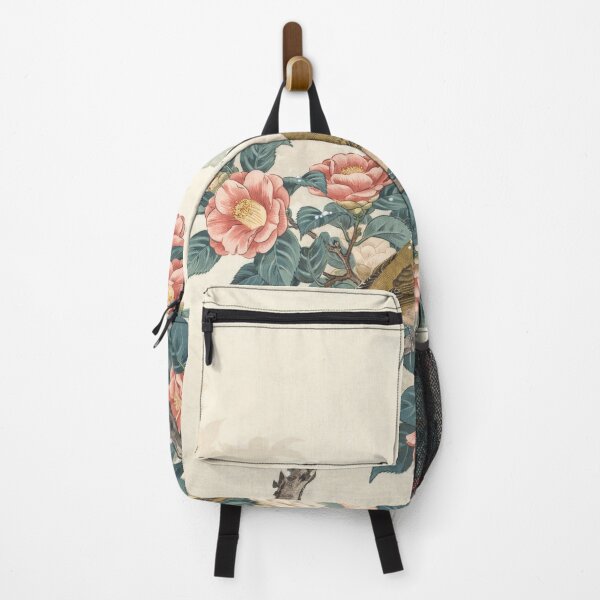 Item preview, Japanese White-Eye Among Winter Camellias – Ohara Koson Inspired Shin-Hanga Japanese Bird Art designed and sold by Tamas Das.