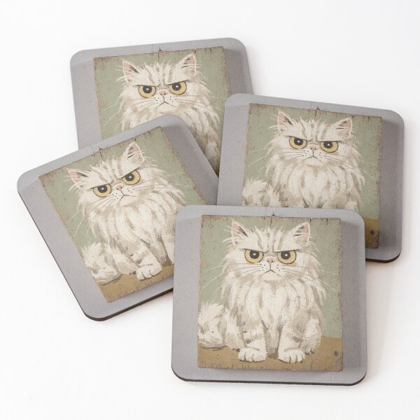Item preview, Startled Fluffy White Cat designed and sold by PictorialWhimsy.