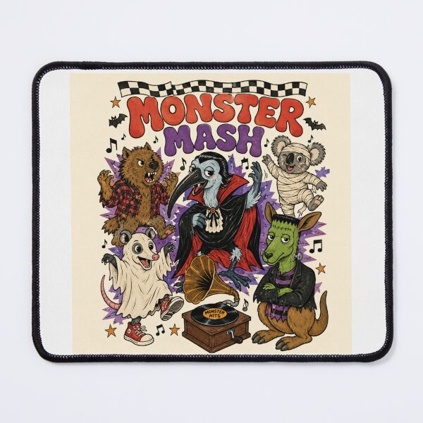 Item preview, Monster Mash Aussie Animals Halloween Party Retro Kangaroo Monster Wombat Werewolf Possum Ghost designed and sold by Yellowriversss.