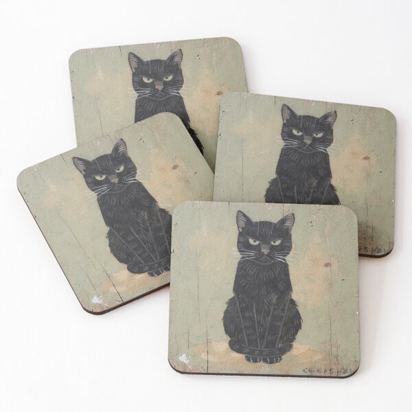 Item preview, Disapproving Black Cat Portrait designed and sold by PictorialWhimsy.