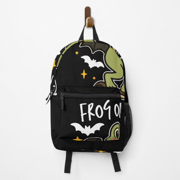 Item preview, Frog On The Fly Frog Riding A Scooter With Pumpkin Halloween Bats designed and sold by MarlaMaloneShop.