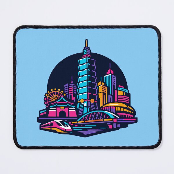 Item preview, Taipei City Skyline Neon Synthwave Taiwan Cyberpunk designed and sold by KungPowUnicorn.