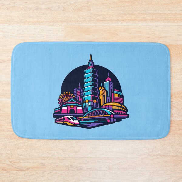 Item preview, Taipei City Skyline Neon Synthwave Taiwan Cyberpunk designed and sold by KungPowUnicorn.