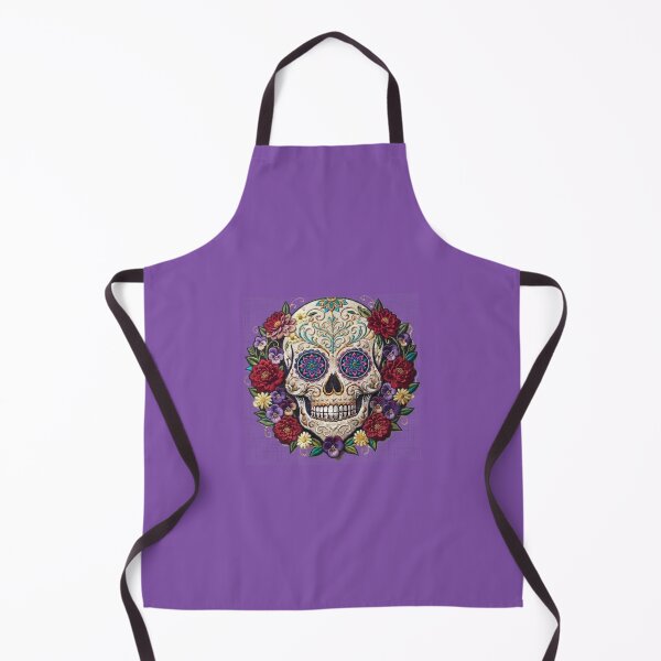 Item preview, Purple Embroidered sugar skull designed and sold by Anne Londez Studio.