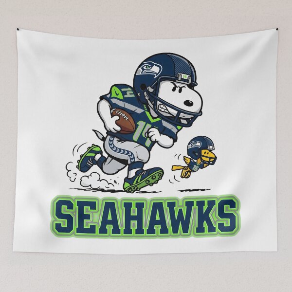 Item preview, Snoopy And Woodstock Seattle Football Action Fan designed and sold by DamianRoy88.