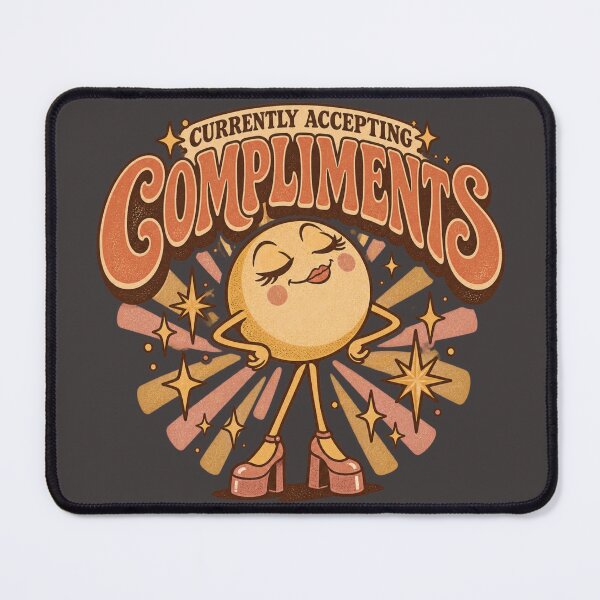 Item preview, Currently Accepting Compliments Retro Smiley designed and sold by Golden Era Studio.