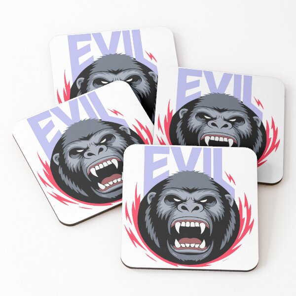 Item preview, Menacing Silverback Mascot Graphic: "EVIL" Primate Vector Illustration designed and sold by enzonarjasiha.
