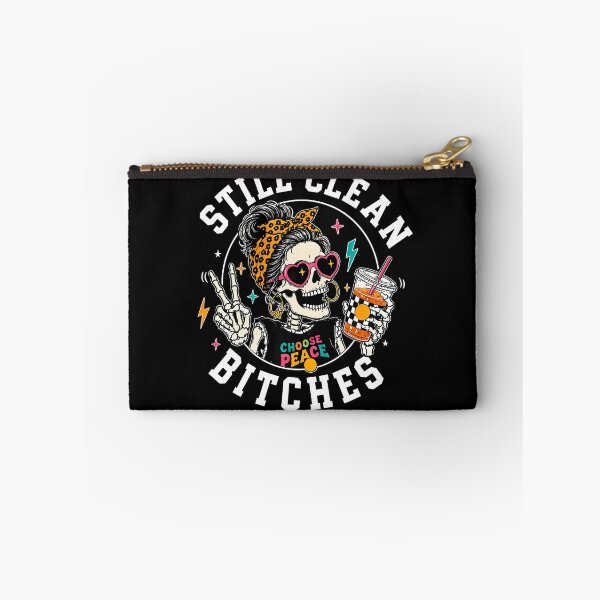 Item preview, Still Clean Bitches Messy Bun Skeleton Drinking Iced Coffee designed and sold by Trippy-Toad.