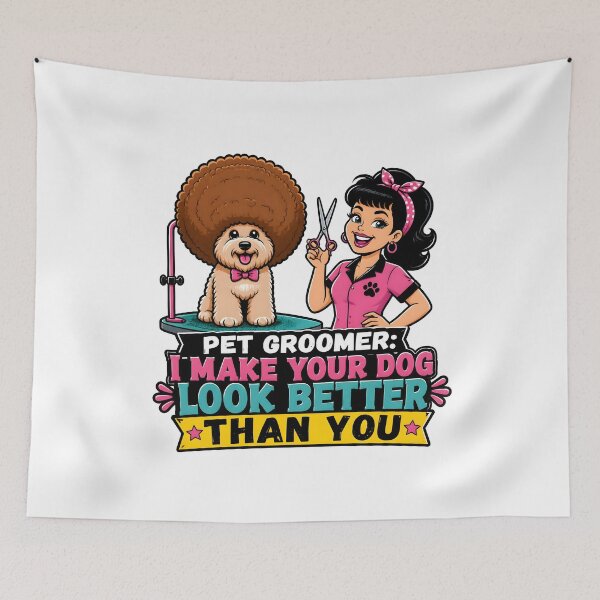 Item preview, Pet Groomer I Make Your Dog Look Better Than You Funny Dog Grooming Gift designed and sold by CleverRaccoon.