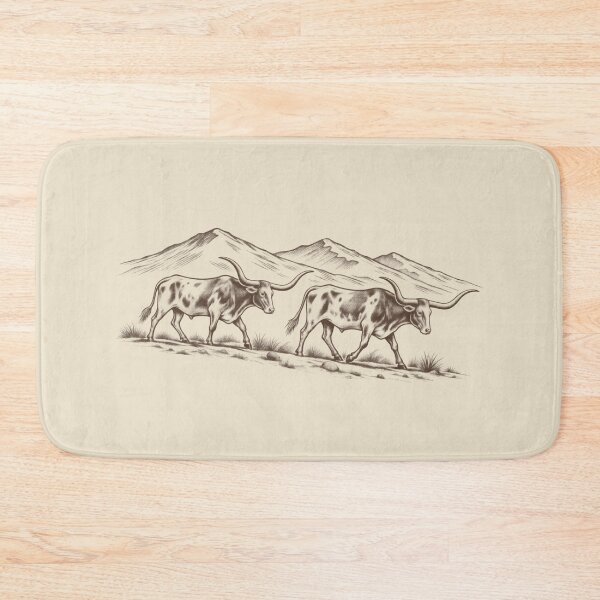 Item preview, Texas Longhorn Cattle Western Mountain Ranch Vintage Cowboy Design designed and sold by JonelCrafts.