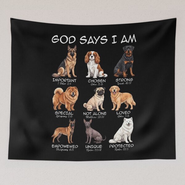 Item preview, God Says I Am Bible Verses Faith Christian Religious Dogs designed and sold by Trippy-Toad.