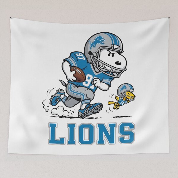 Item preview, Snoopy And Woodstock Detroit Football Action Fan designed and sold by DamianRoy88.