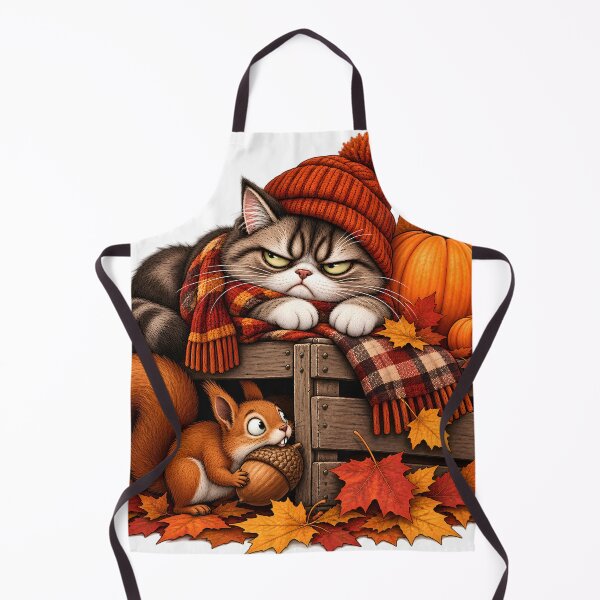 Item preview, Grumpy Cat With Pumpkin and Squirrel designed and sold by TOMSZE.