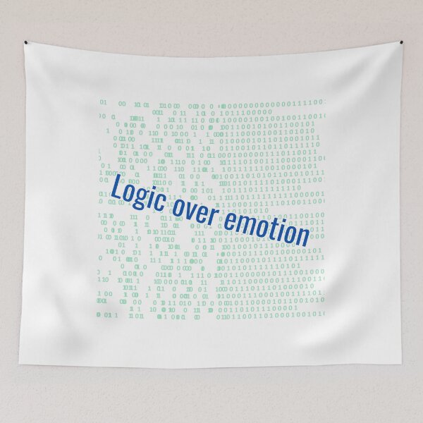 Item preview, Logic Over Emotion Binary Code Software Developer Graphic designed and sold by Axetame.