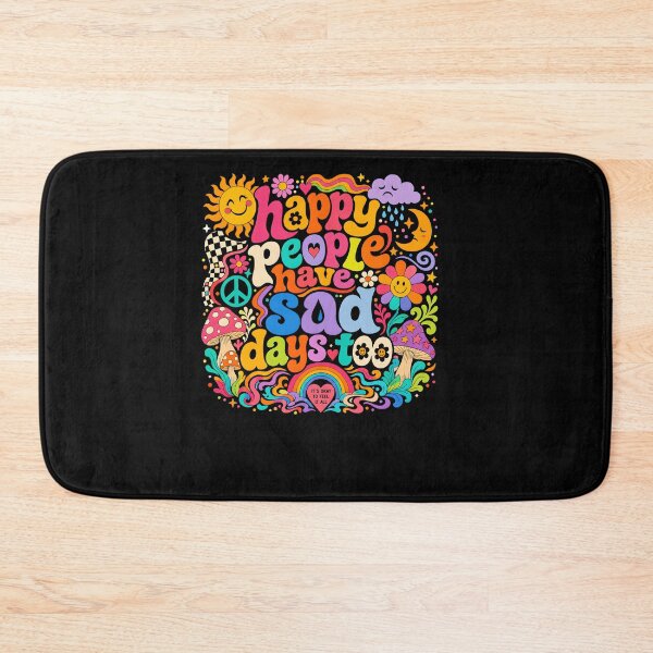 Item preview, Happy People Have Sad Days Too Retro Mental Health designed and sold by MarlaMaloneShop.