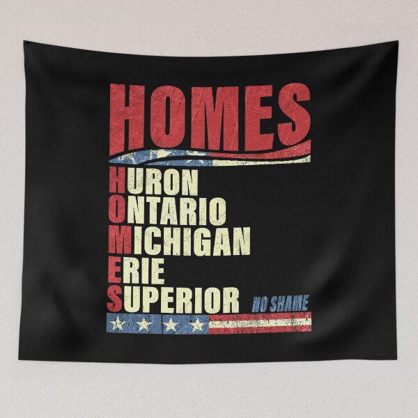 Aperçu de l'œuvre Maisons dans la région des Grands Lacs | Huron, Ontario, Michigan, Érié, Supérieur créée et vendue par elongatedjazz.