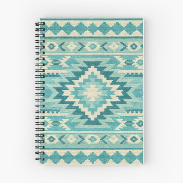 Item preview, Turquoise blue Southwestern kilim rug pattern designed and sold by Anne Londez Studio.