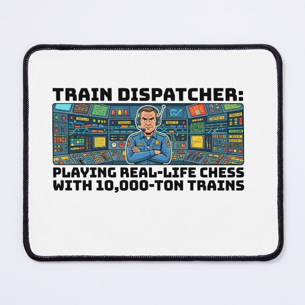 Item preview, Train Dispatcher Playing Real Life Chess With 10000 Ton Trains Railway Funny Gift designed and sold by CleverRaccoon.