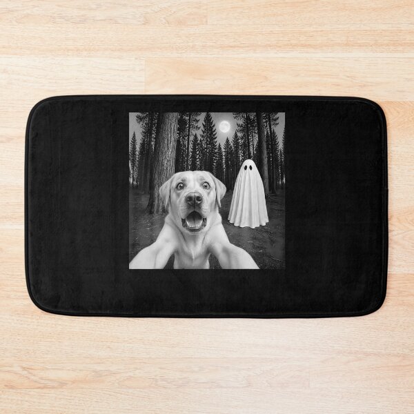 Item preview, Spooky Yellow Labrador Retriever Selfie With Ghost Halloween designed and sold by Trippy-Toad.