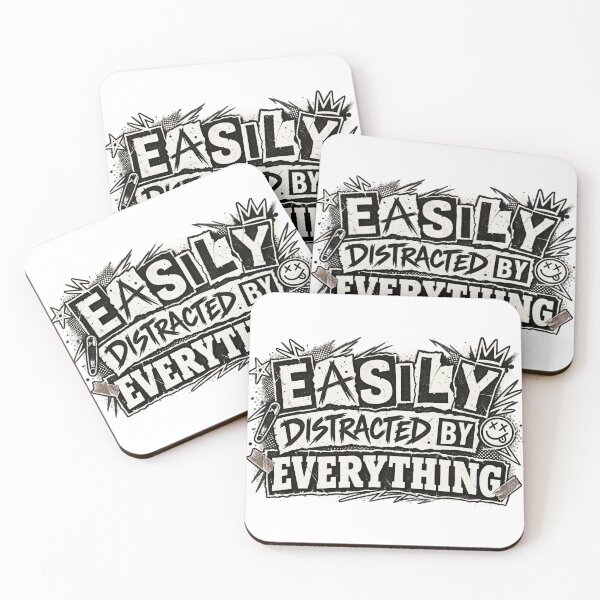 Item preview, Easily Distracted by Everything – Funny Chaotic Grunge Quote designed and sold by LVSMe.
