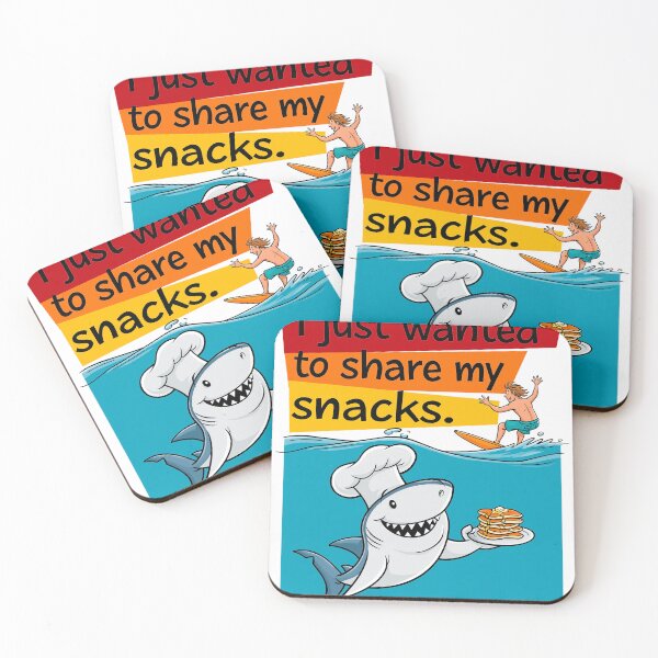 Item preview, cartoon funny shark and surfer designed and sold by TanyaLovus.