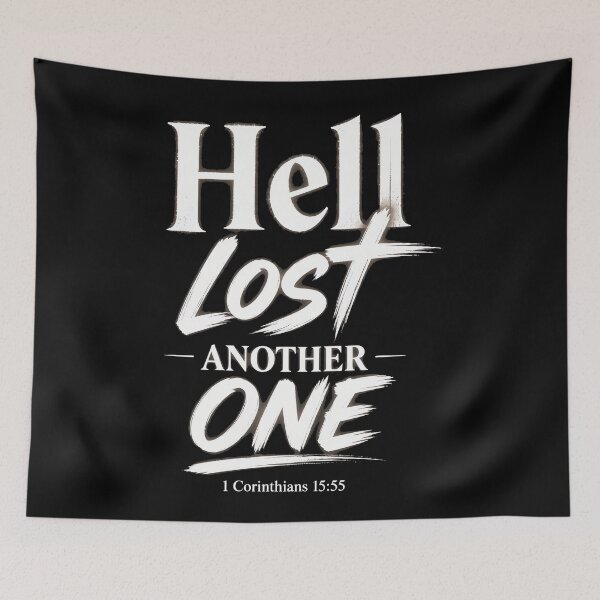 Item preview, Hell Lost Another One - 1 Corinthians 1555 Christian Faith Performance designed and sold by Trippy-Toad.
