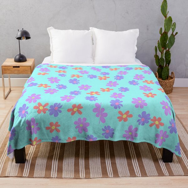 Item preview, Seamless Groovy Floral Pattern Background, Y2K Retro 70s Cute Daisy Flowers Repeat Backdrop, Pastel Blue Spring Summer Vector Texture designed and sold by KnaaInspired.