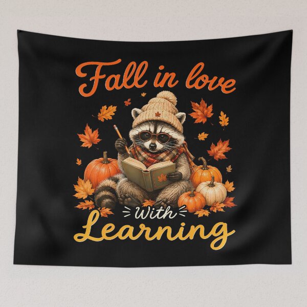 Item preview, Funny Fall In Love With Learning Autumn Raccoon Teacher Kids designed and sold by Trippy-Toad.