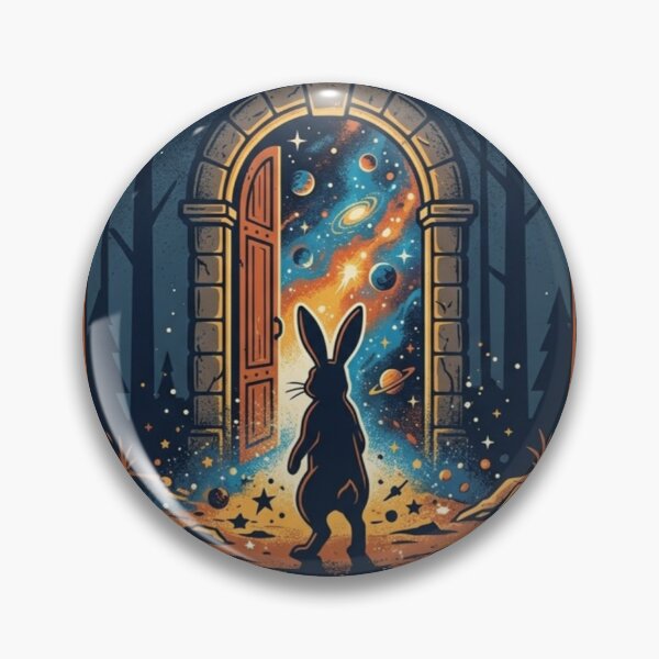 Item preview, Step Through – Cosmic Doorway Rabbit Illustration designed and sold by Dogandesighn.