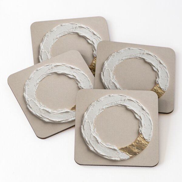 Item preview, Minimalist Japandi Gold Plaster Enso Circle designed and sold by NovarianDesign.