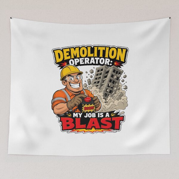 Item preview, Demolition Operator My Job Is A Blast Construction Worker Sticker designed and sold by CleverRaccoon.