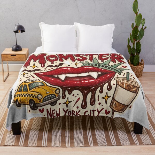 Item preview, Momster New York City Vampire Mom Retro Halloween NYC Taxi Vampire Lips Drippy Letters designed and sold by Yellowriversss.