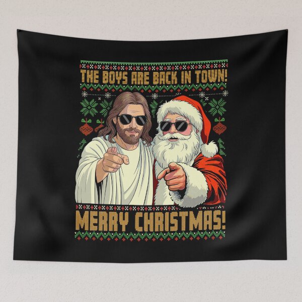 Item preview, The Boys are Back in Town Merry Christmas Christian Jesus Xmas designed and sold by watanabeee.
