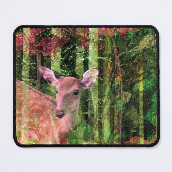 Item preview, Deer in the enchanted forest with big red flowers designed and sold by eintollertag.