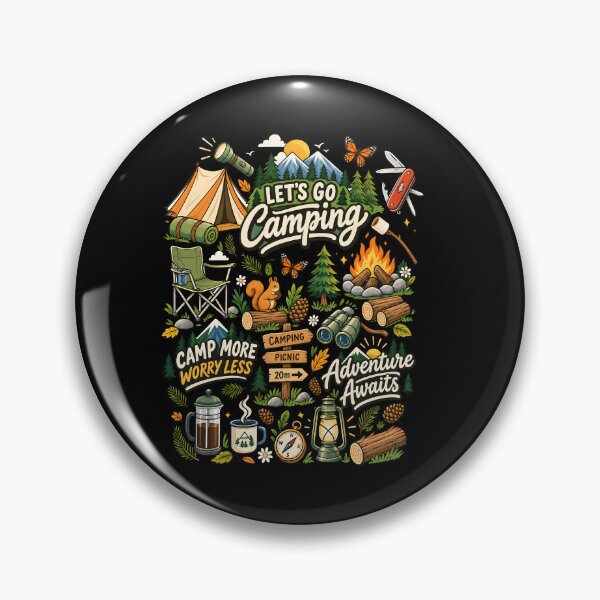 Item preview, Let's Go Camping Camp More Worry Less Adventure Awaits Tent Campfire Outdoor Camping designed and sold by MarlaMaloneShop.