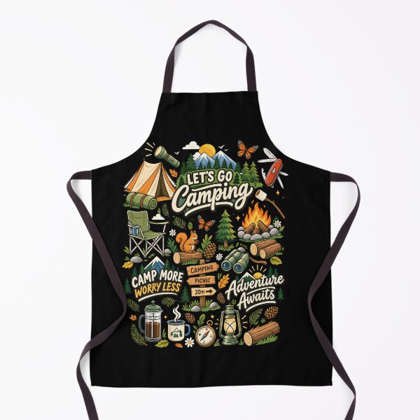 Item preview, Let's Go Camping Camp More Worry Less Adventure Awaits Tent Campfire Outdoor Camping designed and sold by MarlaMaloneShop.