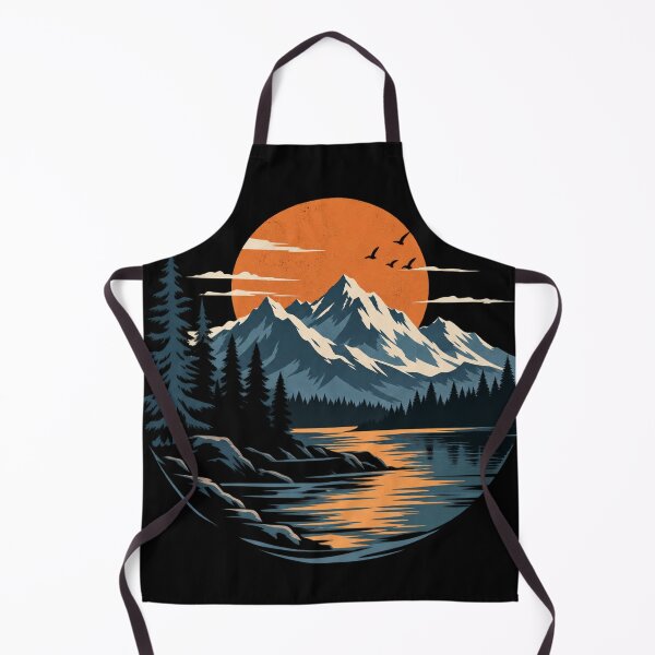 Item preview, Vintage Mountain Sunset Lake – Retro Wilderness Nature Landscape designed and sold by Punch-E415.