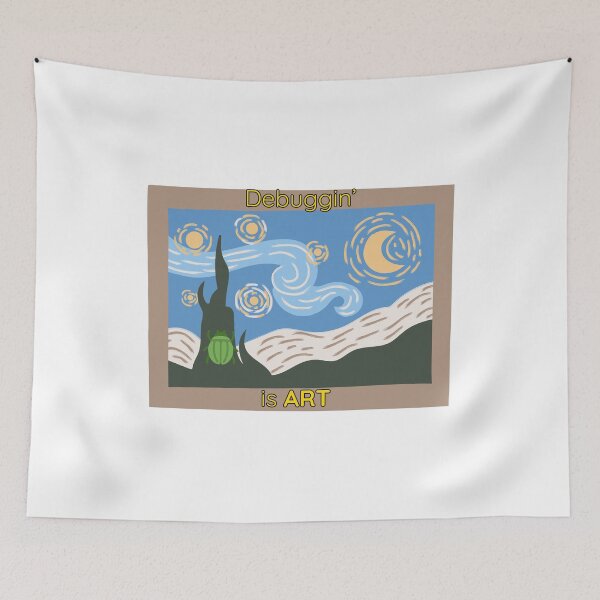 Item preview, Debugging Is Art Starry Night Van Gogh Parody Graphic designed and sold by Cloraform.
