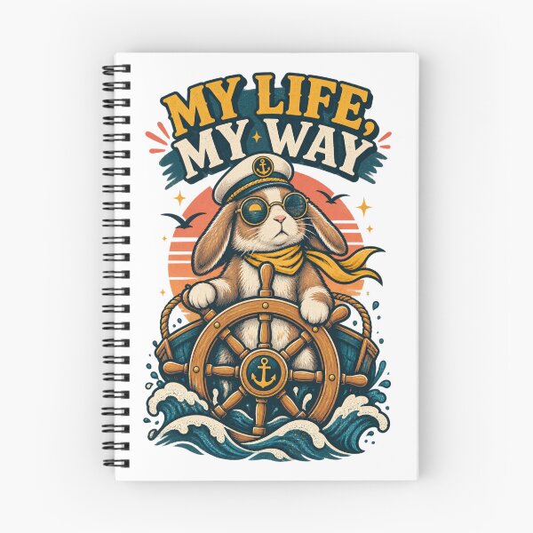 Item preview, My Way – Captain Rabbit Nautical Sunset Illustration designed and sold by Dogandesighn.