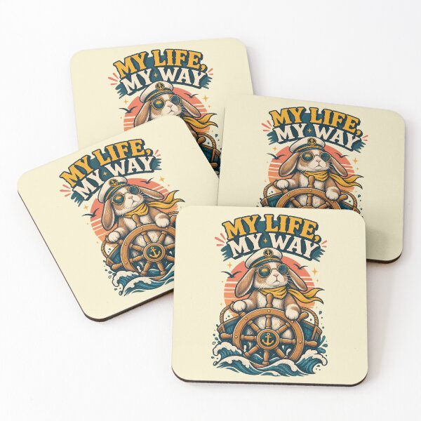 Item preview, My Way – Captain Rabbit Nautical Sunset Illustration designed and sold by Dogandesighn.