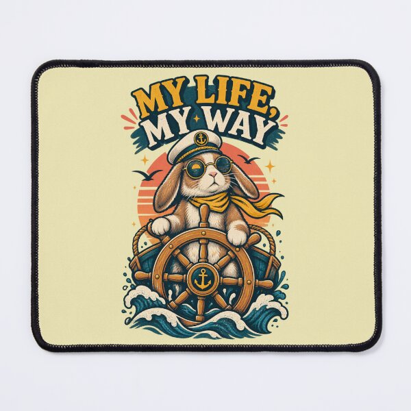 Item preview, My Way – Captain Rabbit Nautical Sunset Illustration designed and sold by Dogandesighn.
