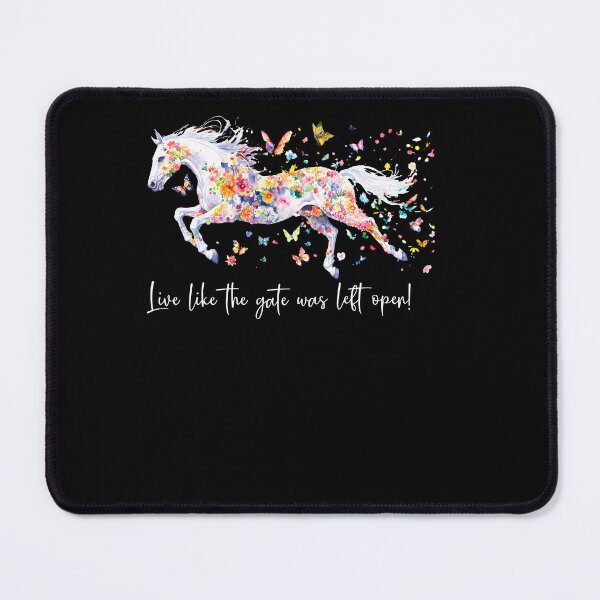 Item preview, Live Like The Gate Was Left Open Colorful Unicorn Running Through Flowers Fantasy designed and sold by MarlaMaloneShop.